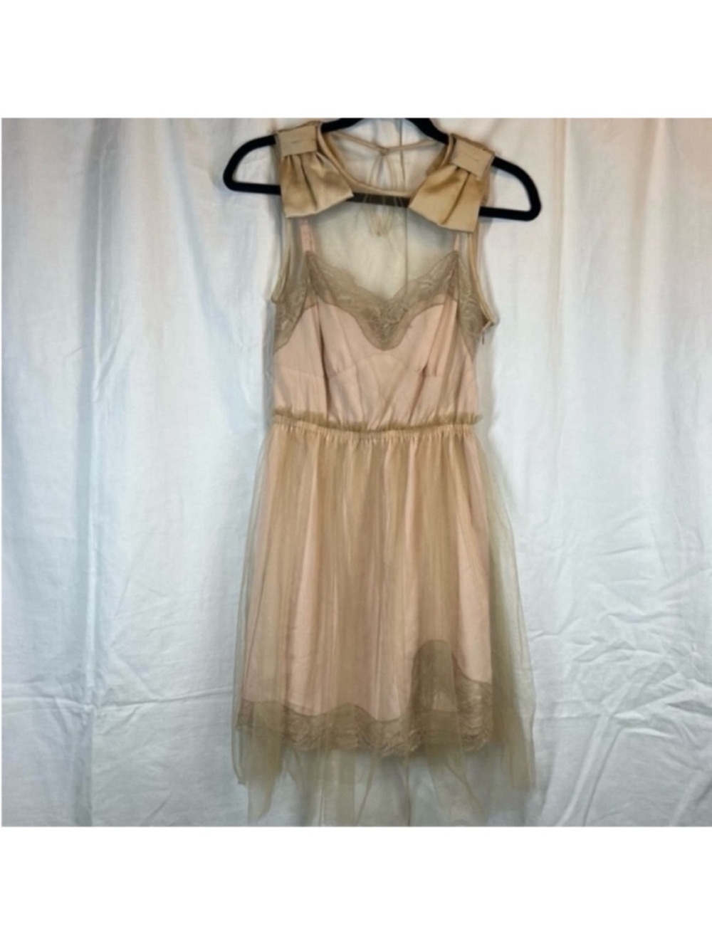 Rodarte x Target pink tulle lace bow detail mini slip dress formal party